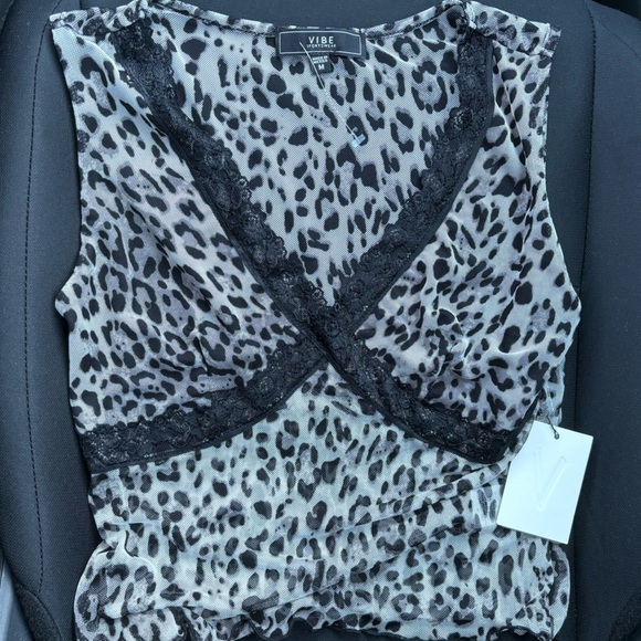 Cheetah Lace Top - Picture 1 of 3